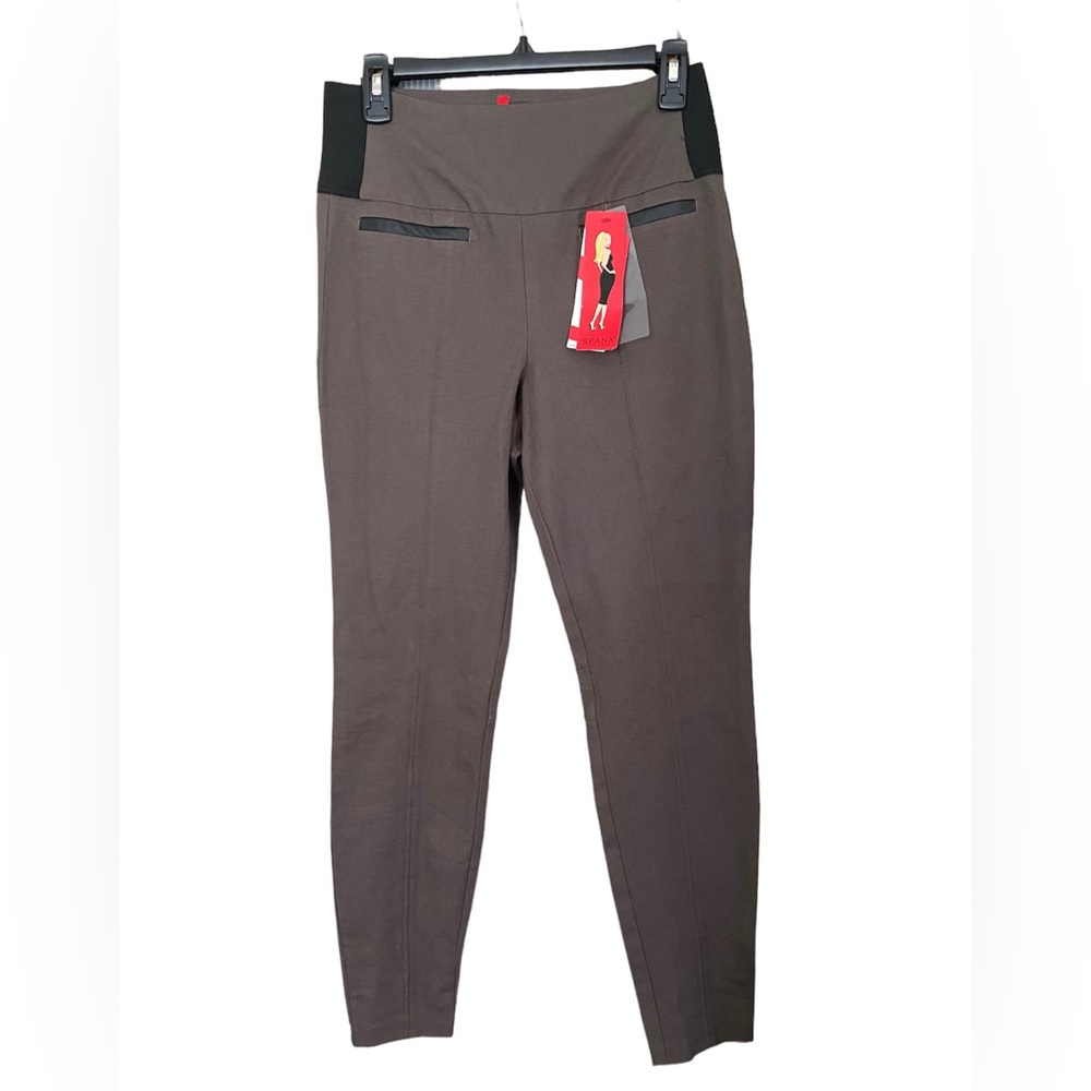 NWT SPANX Classic Twill Leggings Color Brownstone Size L